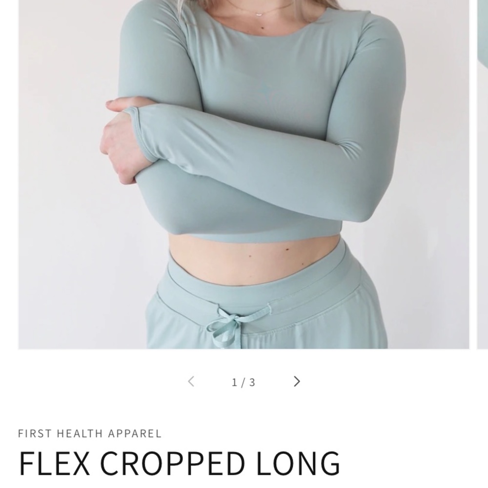 Flex cropped long sleeve -mint